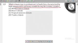 Which climate type is predominant in South Asia characterized by high temperatures and heavy ra [upl. by Napas181]