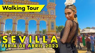 Feria de Sevilla 2023  Seville Fair Spain 4K immersive virtual walking tour [upl. by Chrystel458]