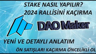 Dao Maker stake nasıl yapılır Nelere dikkat etmeliyiz 2024 YENİ ANLATIM [upl. by Bruckner]