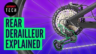 How Do Bike Gears Work  Mountain Bike Derailleur Explained [upl. by Dnomal253]