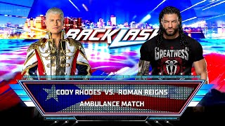 Wwe2k24 game play  Ambulance Match Cody Rhodes vs Roman Reigns [upl. by Lonni]