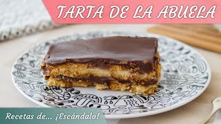 TARTA DE LA ABUELA con natillas chocolate y galletas [upl. by Nerraw]