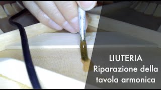 Riparazione di una fessura sulla tavola armonica [upl. by Wade]