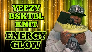 YEEZY BSKTBL KNIT ENERGY GLOW REVIEW AND ON FEET [upl. by Meneau]