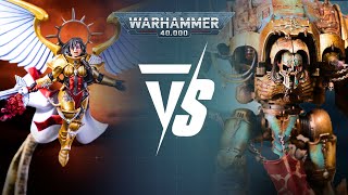 Adepta Sororitas Vs Chaos Knights Warhammer 40k 10th Edition Live 2000pts Battle Report [upl. by Haldeman447]