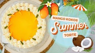 Kokos Mango Torte Eine fruchtige Leckerei für heiße Tage  Süßer Sommertraum Rezept Mango Torte [upl. by Batory]