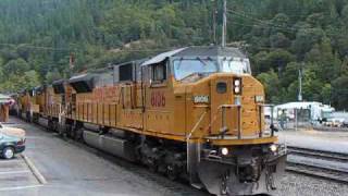 UP 8106 Departs Dunsmuir with a Southbound Manifest [upl. by Cheshire]