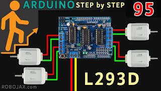 Lesson 95 Using L293D 4 DC Motors Shield for Arduino UNO and Mega  Arduino Step By Step Course [upl. by Zacarias132]