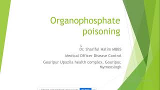 Organophosphorus poisoning Bangla [upl. by Elynad]