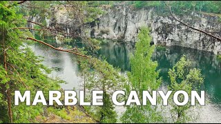 Marble Canyon 4K Ruskeala Mountain Park Nature Walking Tour  Karelia Russia [upl. by Salokin]