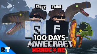 We Survived 100 Days On Jurassic Island in Minecraft Hardcore [upl. by Atiuqihs]