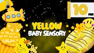 Baby Sensory Video YELLOW MAGIC  Fun and Happy Music  High Contrast For Babies in 4K [upl. by Snook713]