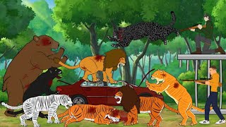 Big Cats vs Tigon vs Liger vs Girzzly Bear vs Hunters  DC2 Animation [upl. by Adnael]