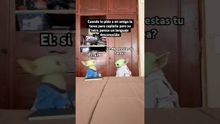 Ni el entiende su letra😭 humor meme babyyoda tarea [upl. by Arodasi]