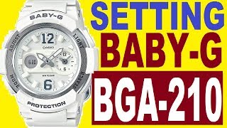 Setting Casio BabyG BGA210 manual 5465 to set time [upl. by Kam986]