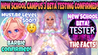 BARBIE CONFIRMED RELEASING CAMPUS 3 NEW SCHOOL ROYALE HIGH FOR BETA TESTINGroblox royalehigh [upl. by Llehsyar609]