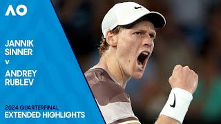 Jannik Sinner v Andrey Rublev Extended Highlights  Australian Open 2024 Quarterfinal [upl. by Aicelet889]