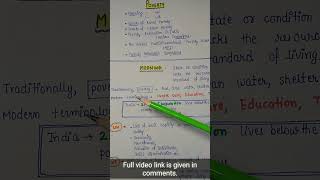 PovertyMeaning  Indian Economy  Handwritten notes  Lec42  An Aspirant [upl. by Chilton]