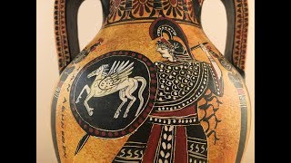 Ancient Greek Vase  Amphora with Athena and Heracles [upl. by Lorac]