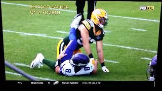 Clay Matthews 52 roughing the Passer penalty PackersVikings [upl. by Aleen]