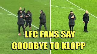 LIVERPOOL FANS HAIL JURGEN KLOPP IN HIS LAST AWAY GAME IN CHARGE  Aston Villa 33 Liverpool [upl. by Llenra]