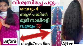 4 ആഴ്ചയിൽ മുടി നാലിരട്ടി ആകാൻ ഇങ്ങനെ മാത്രം ചെയ്താൽമതിMagical Hair Growth Home Remedy [upl. by Gabbi]