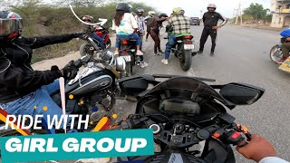 RIDE WITH GIRLS GROUP 🔥  INDRA MOTOVLOGS  youtube motovlog shortvideos rider trending short [upl. by Nohsauq95]