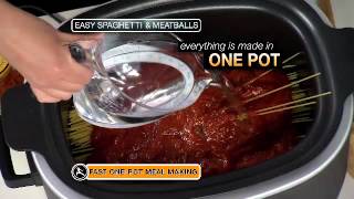 Ninja Cooking System Easy Spaghetti and Meatball Recipe [upl. by Nollahs]