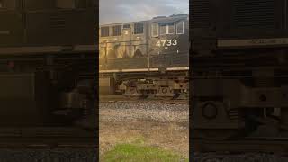 Rear DPU 4733 pushes on the rear of a NS local  MarionIN norfolksouthern train [upl. by Ydissahc]