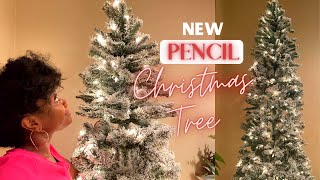 NEW 7ft FLOCKED PENCIL CHRISTMAS TREE UNBOXING [upl. by Liew942]