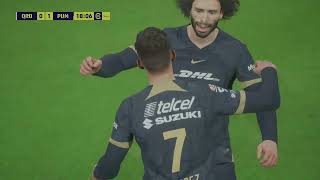 Querétaro Vs Pumas Jornada 17 Liga Mx Efootball 2024 [upl. by Yrrep624]