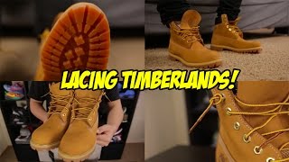 HOW TO LACE YOUR TIMBERLAND BOOTS [upl. by Yrmac700]