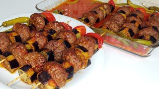 Şişte Patlıcan Kebap Nasıl Yapılır 😋 Köfteli Patlıcan Kebabı Fırın Yemekleri Nefis Yemek Tarifleri [upl. by Purdum]