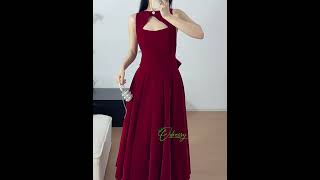 Blood Red Backless Dress  Wine Red Formal Dress  Wine Red Evening Dress [upl. by Rodmun]