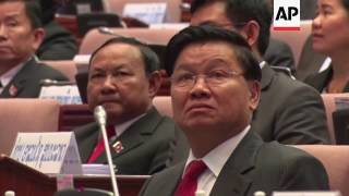 Bounnhang Vorachith becomes Laos president [upl. by Aserehc413]