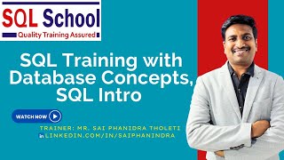 SQL Training With Database Concepts SQL Intro I From sqlschool sql [upl. by Ayrb]