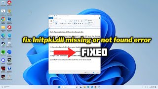 FIXED Initpkidll missing or not found error [upl. by Oicor]