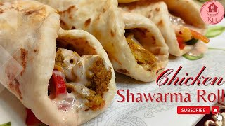 Chicken Shawarma Recipe  Chicken Shawarma with Pitta Bread Recipe  Chicken Shawarma Step by Step [upl. by Hanoj468]