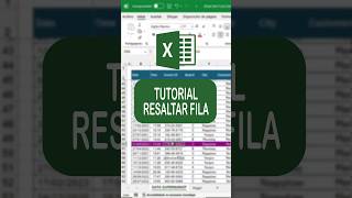 COMO RESALTAR UNA FILA EN EXCEL CON FORMATO CONDICIONAL Excel Exceltips Exceltutorialshorts [upl. by Rotberg]