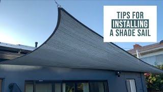 How to Install a Shade Sail with DIY Cable Railing and a few tips to make it go smoothly  Tutorial [upl. by Fortunia]