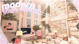 BLOXBURG  Modern Blush Mansion  House Build [upl. by Keavy680]