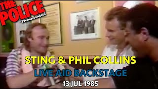 STING amp PHIL COLLINS  LIVE AID BACKSTAGE 13 JUL 1985 [upl. by Fortunio619]