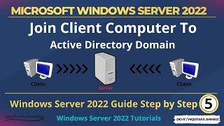 Windows Server 2022 How to Join Client Computer to Active Directory Domain 2022 [upl. by Yacano121]