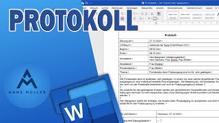 So erstellst du ein Protokoll in Word  Kaufleute für Büromanagement [upl. by Aicnerolf935]