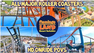 Flamingo Land  All Major Roller Coasters HD OnRide POVs [upl. by Nodaj182]