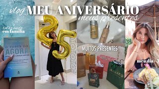 VLOG DE ANIVERSÁRIO  PRESENTES que GANHEI muita PISCINA FAMÍLIA e MINI PARABÉNS [upl. by Llewol]