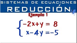 Sistemas de ecuaciones 2x2  Método de Reducción  Eliminación  Ejemplo 1 [upl. by Aelanna]