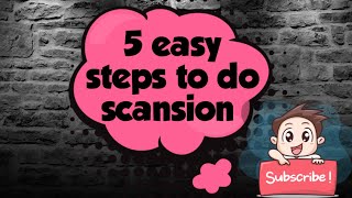 Scansion in one minute😲five easy steps👌just do it🤗youtubevideo literature [upl. by Dari]