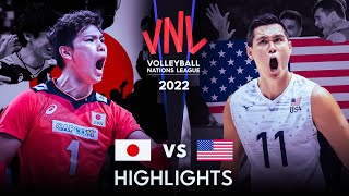 LEGENDARY MATCH  JAPAN vs USA  Mens VNL 2022 [upl. by Benedick]