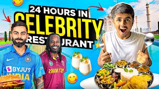 Eating At Celebrity Restaurants 👩‍🍳 For 24 Hours⏰ Challenge  Mann Vlogs [upl. by Yras]